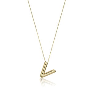 Altın V Harfi Kolye