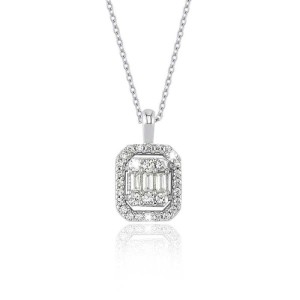 Altın Baget Taşlı Kolye