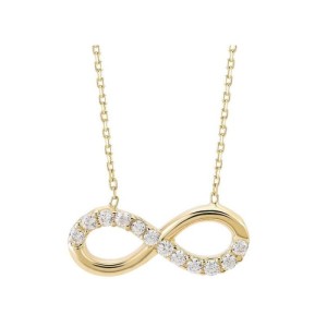 Altın Taşlı Sonsuzluk Kolye