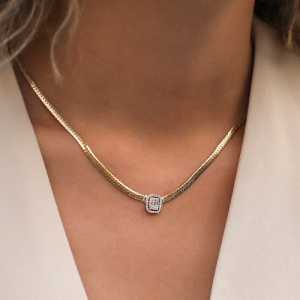 Altın Baget Taşlı Kolye