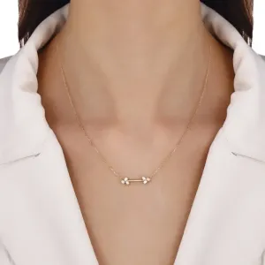 Altın Baget Taşlı Kolye