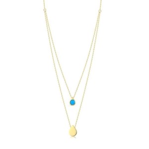 Altın Damla Firuze Kolye