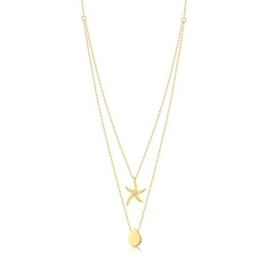 Altın Deniz Yıldızlı Damla Kolye