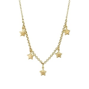 Altın Beş Yıldız Zincir Kolye
