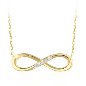 Altın Taşlı Sonsuzluk Kolye
