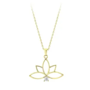 Lotus Çiçeği Altın Kolye